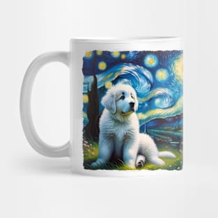 Starry Great Pyrenees Portrait - Dog Portrait Mug